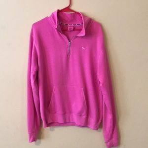 Pink quarter zip sweatshirt